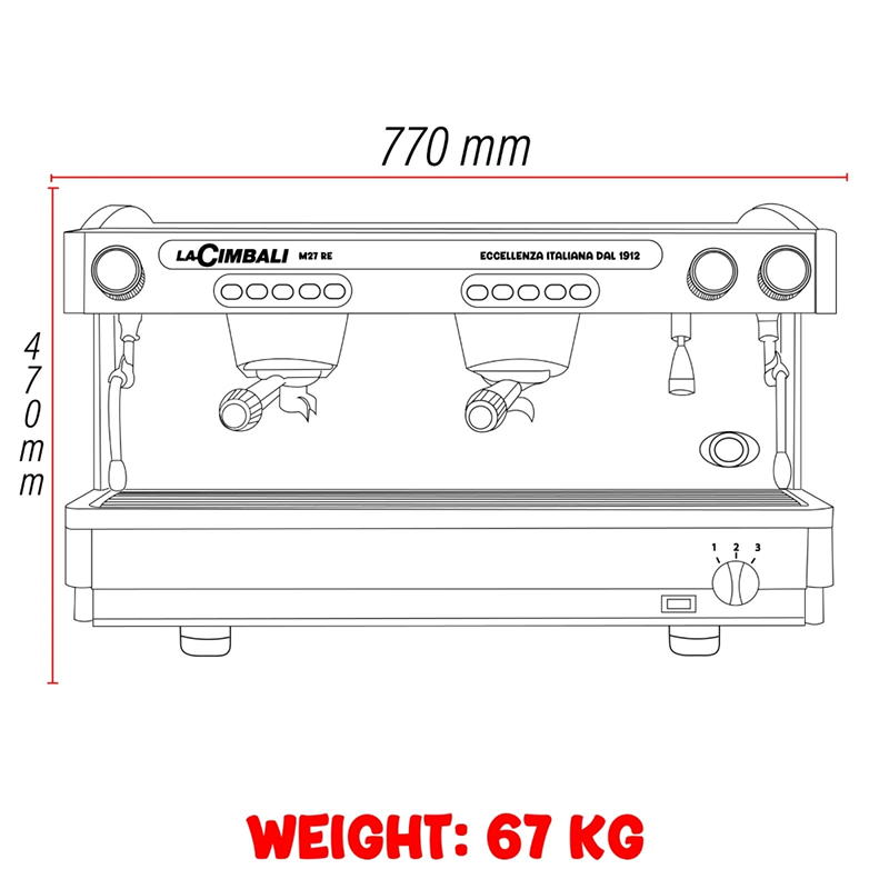 اسپرسوساز جیمبالی M27 (سفید) - LaCimbali M27 - تصویر 5